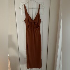 Burnt orange cut out dress